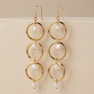 Salerno BHLDN gold hoop freshwater pearl earrings